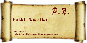 Petki Nauzika névjegykártya